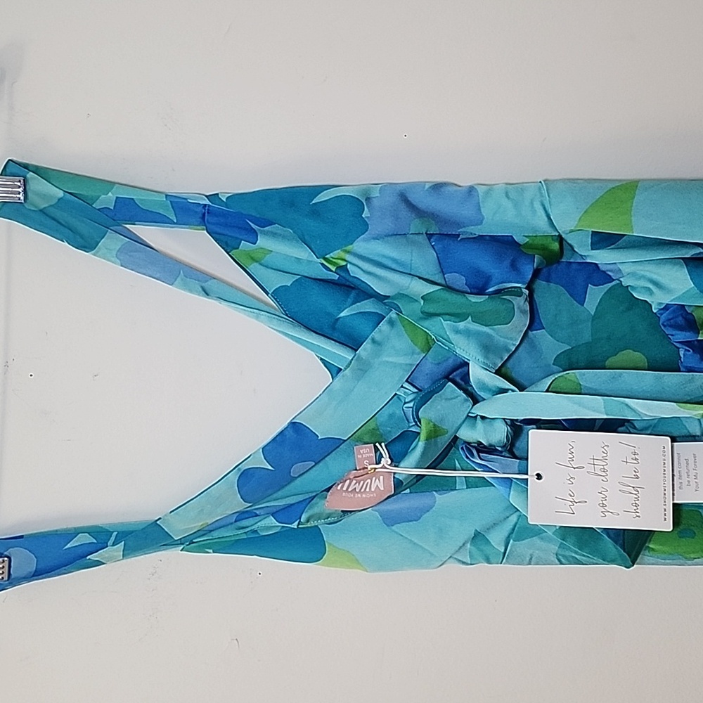 NWT ShowMeYourMuMu Mina Midi Slip Split Dress Picadilly Blue Luxe Satin Sz S - Picture 10 of 16